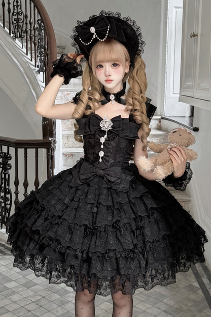 Sugar Lolita Dress + Necklace + Ribbon
