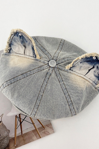 Denim Cat Ear Beret