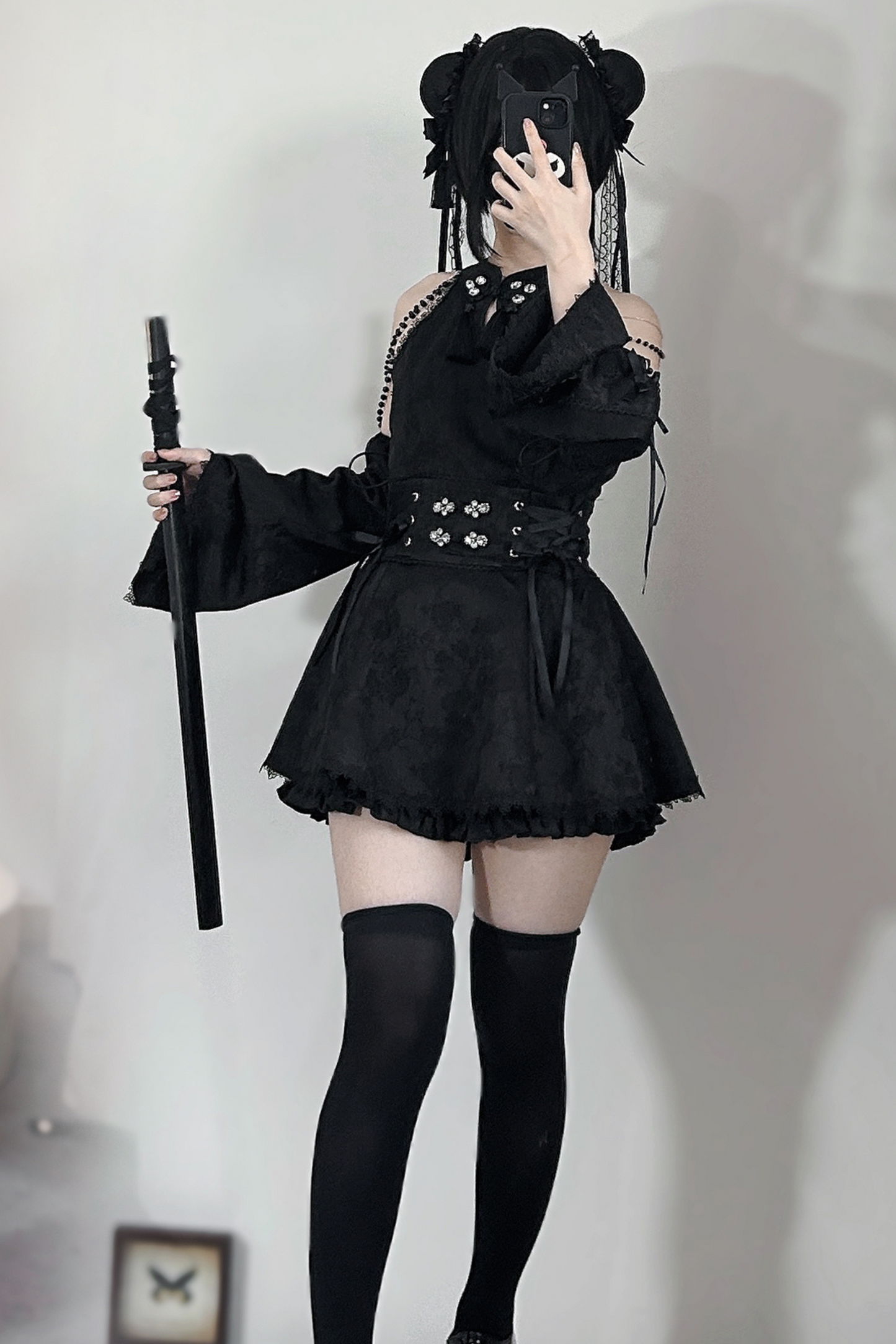 [reserved Item] Mine China Stand Top + Ruffle Pants + Accessories