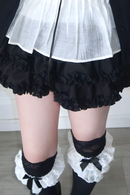 Sweet Style Lace Ribbon Top + Short Jacket + Skirt