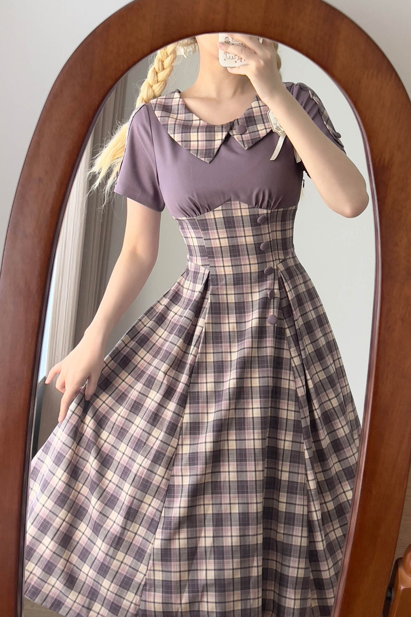 Retro Plaid Lolita Dress