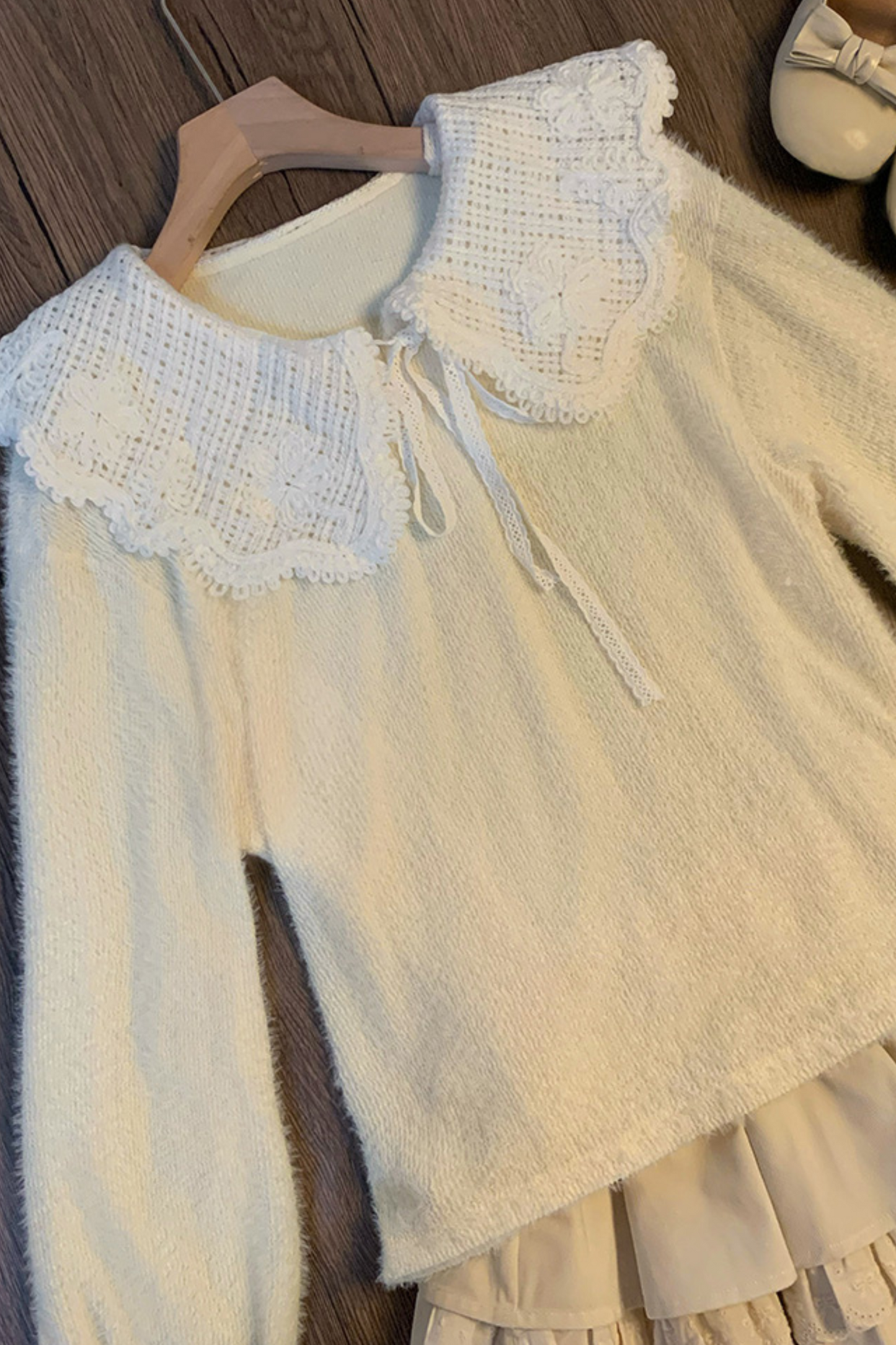 Little Feather Doll Top + Tiered Skirt + Cardigan