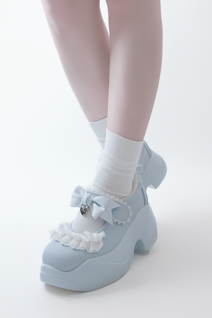 Sweet Girly Lace Ribbon Sneakers