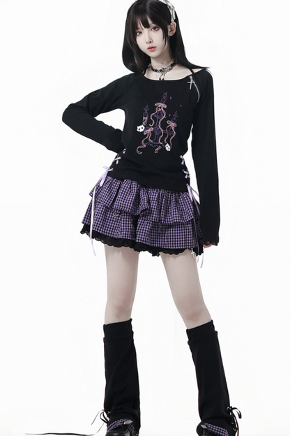 Academy Purple Hooded Sweatshirt + Tops + Skirt + Pants + Leg Cover