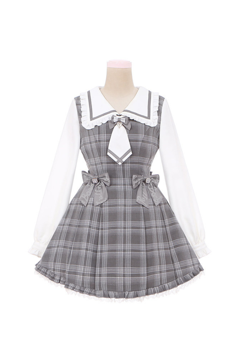 Plaid Sweet Cape Design Dress