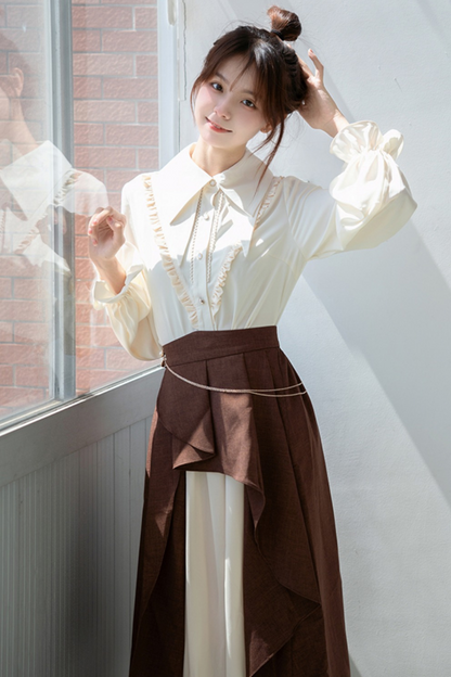 Shirt + Irregular Skirt