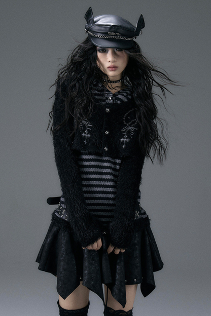 Striped Animal Hooded Top