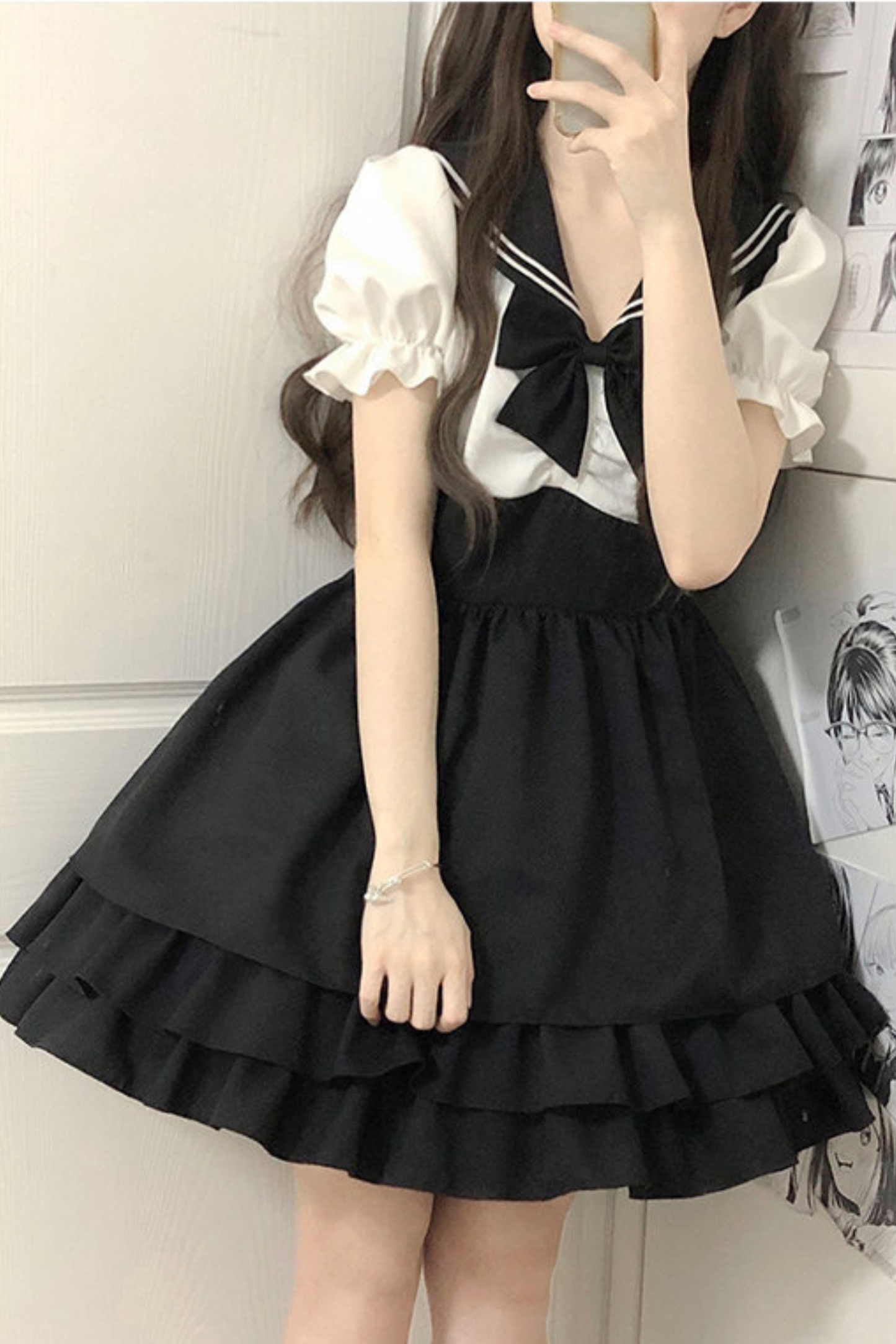 Dark Sailor Dress + Innerwear Skirt