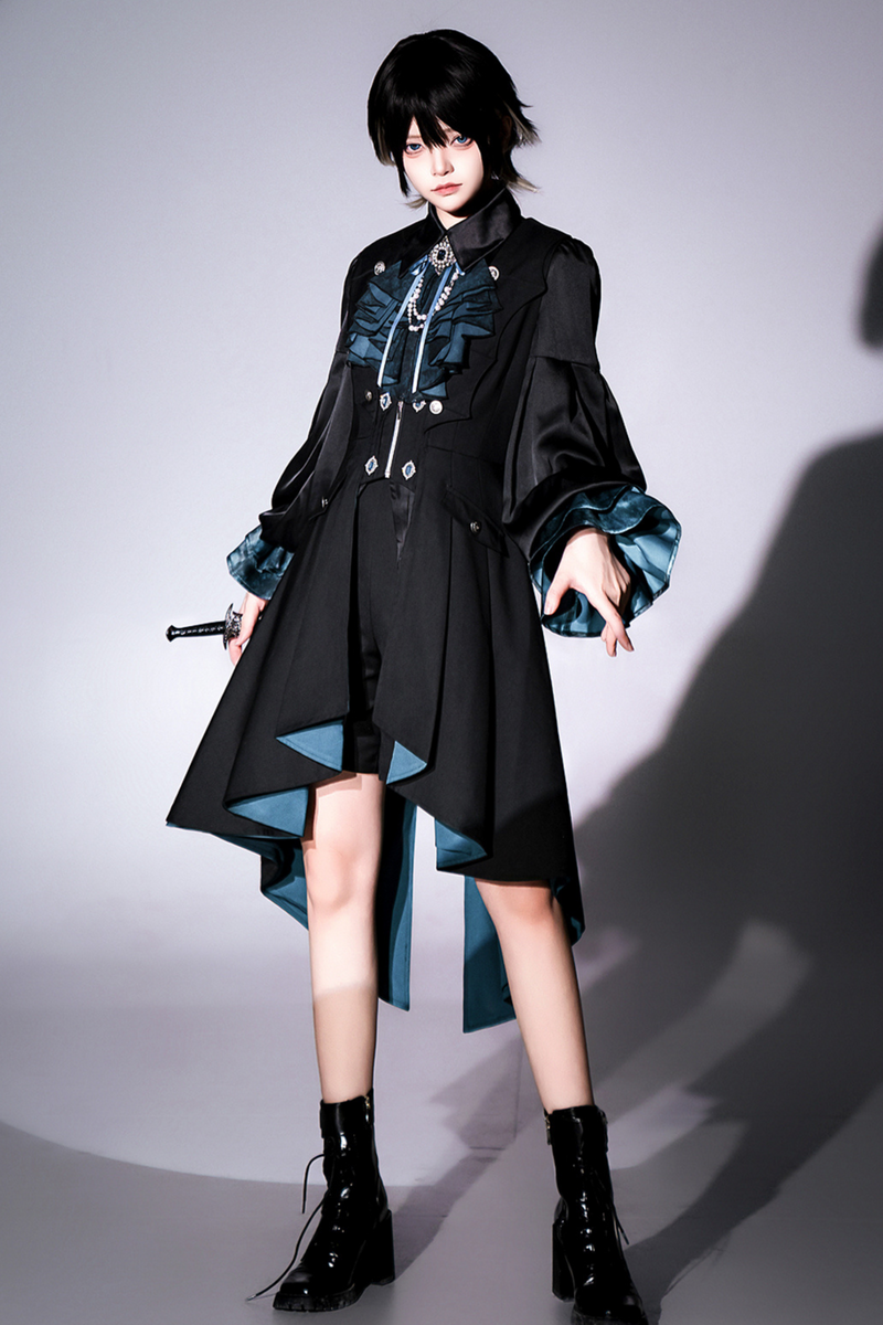 Dark Mode Asymmetric Jacket + Dress + Pants