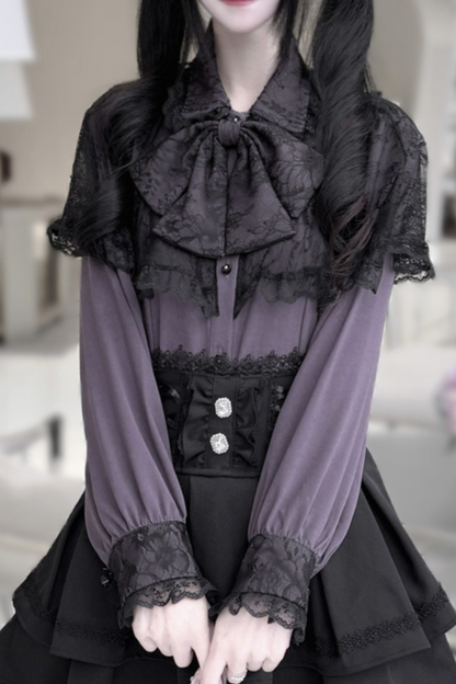 Dark Moon Shadow Cloak Veil Shirt + Skirt
