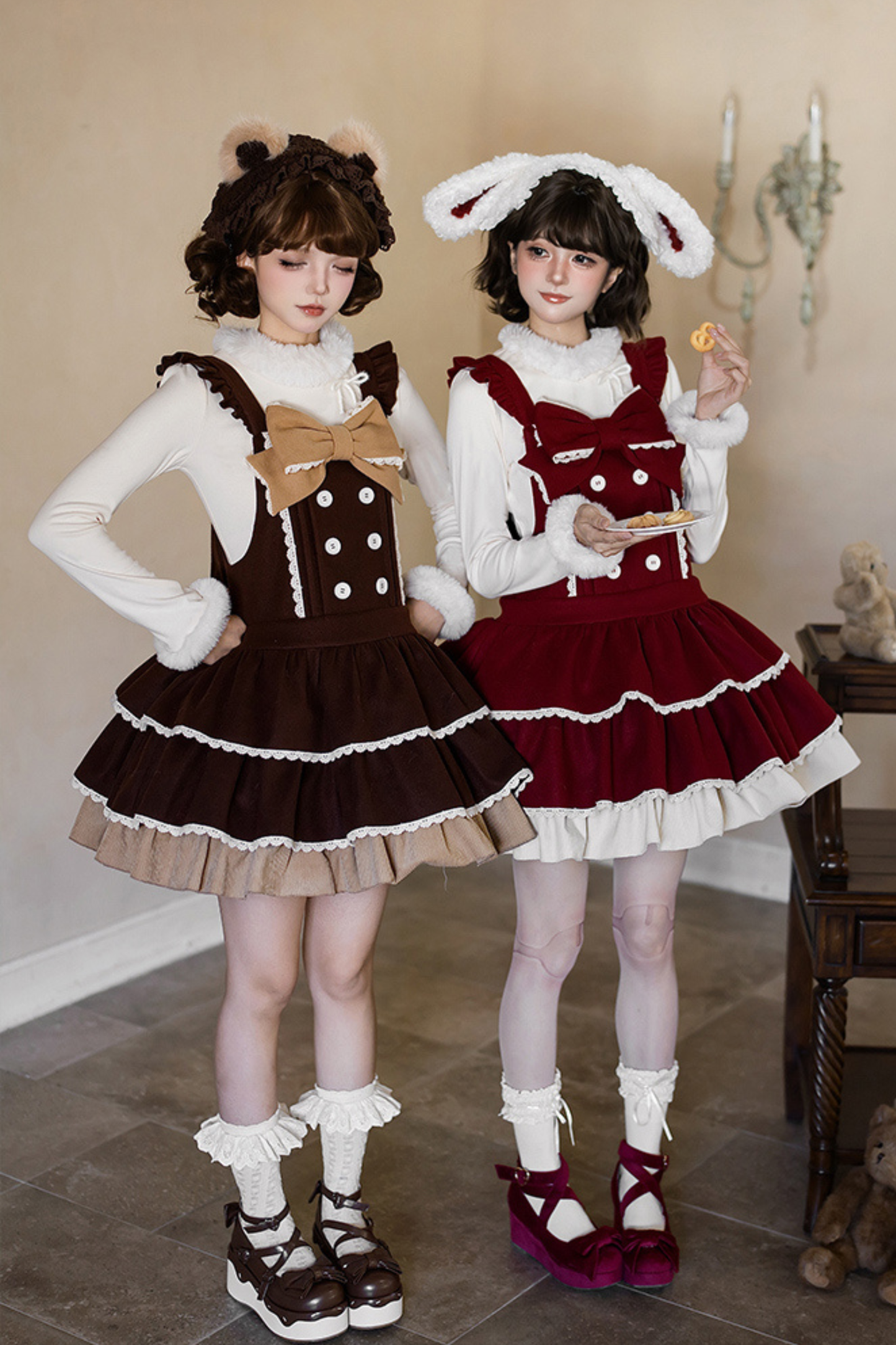 Doll Lolita Dress + Top + Animal Leg Loops + Animal Headband