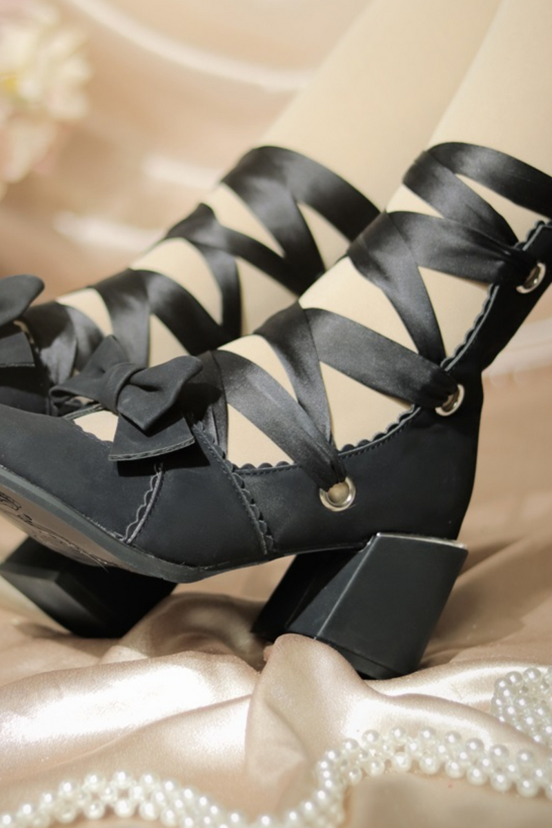 Ribbon Lace-up Lolita Shoes