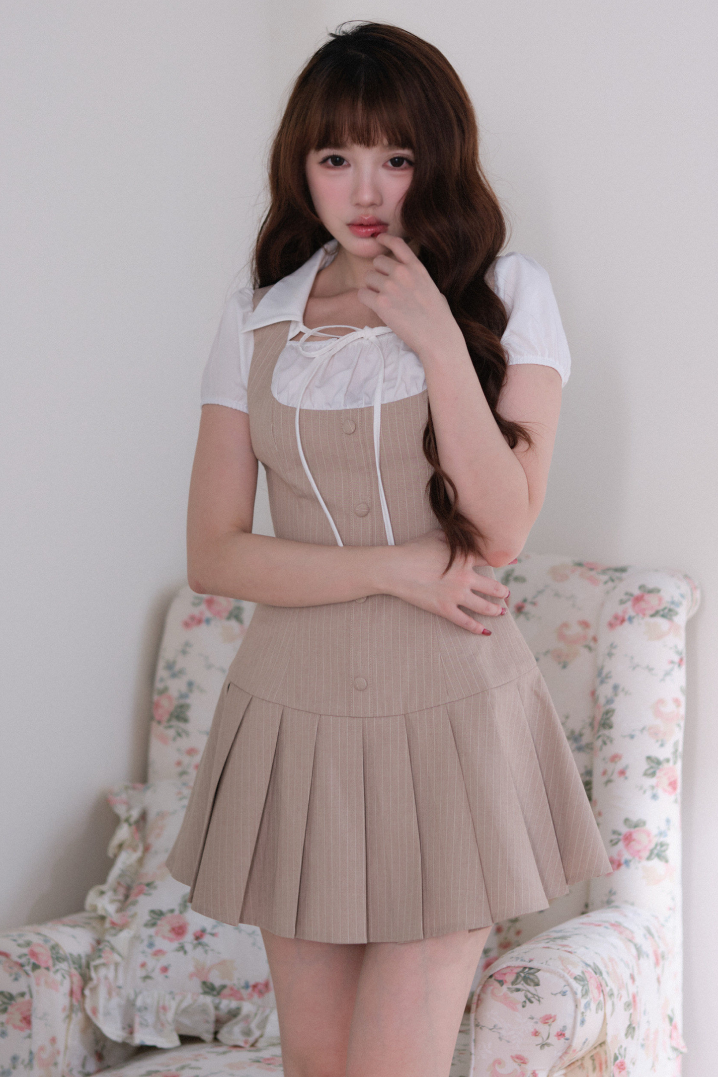 Sweet Pleated Design Dress