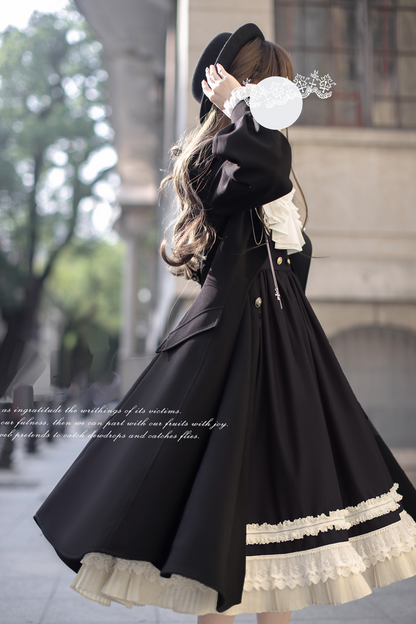 [pre-order] Retro Sweet College Coat + Suspender Skirt + Shirt + Collar + Brooch