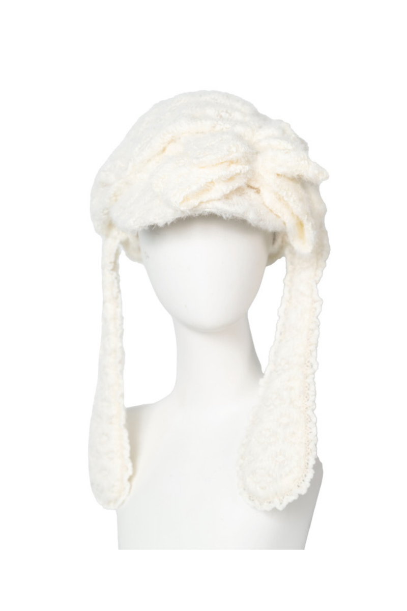 Fur Hooded Cable Knit Cardigan + Fur Hat