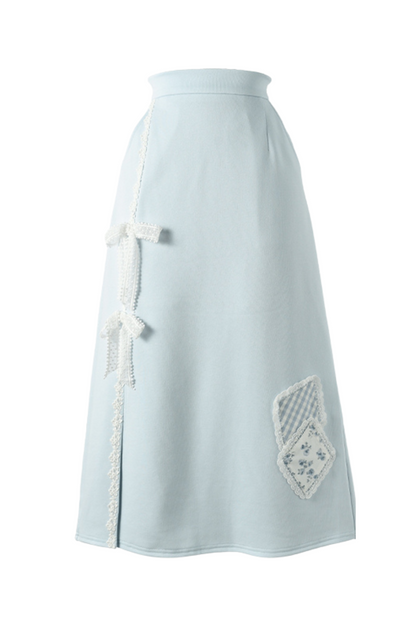 Splicing Hooded Parka + Long Skirt + Wide Pants