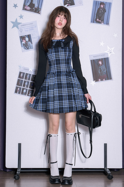 Plaid Fake Two Piece Dress