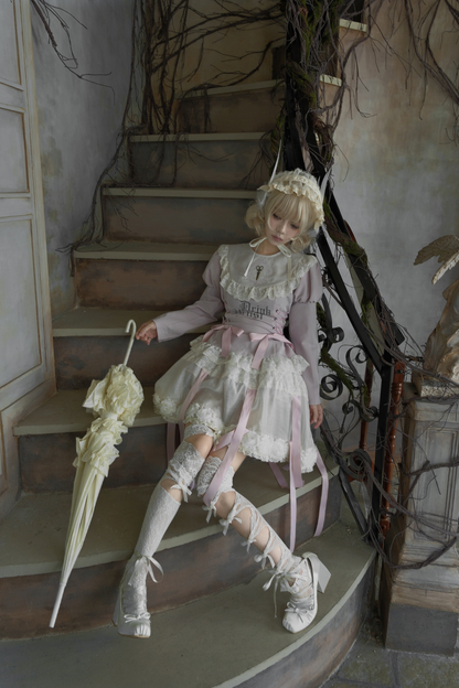 Drawstring Gothic Sweet Tops + Tiered Skirt