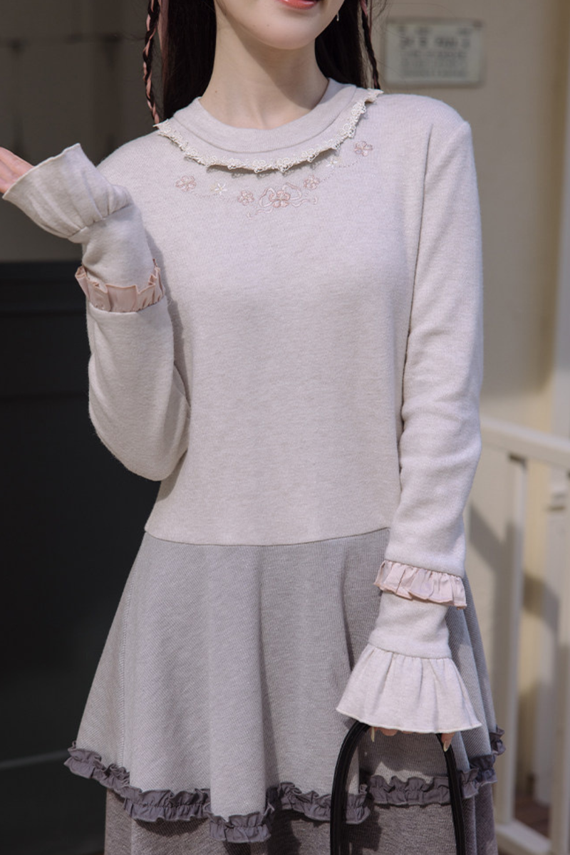 Ballet Tiered Knit Dress + Vest