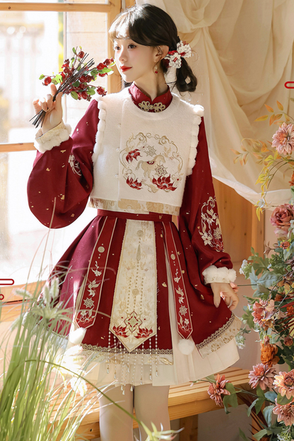 Chinese Lolita Red Dress Set