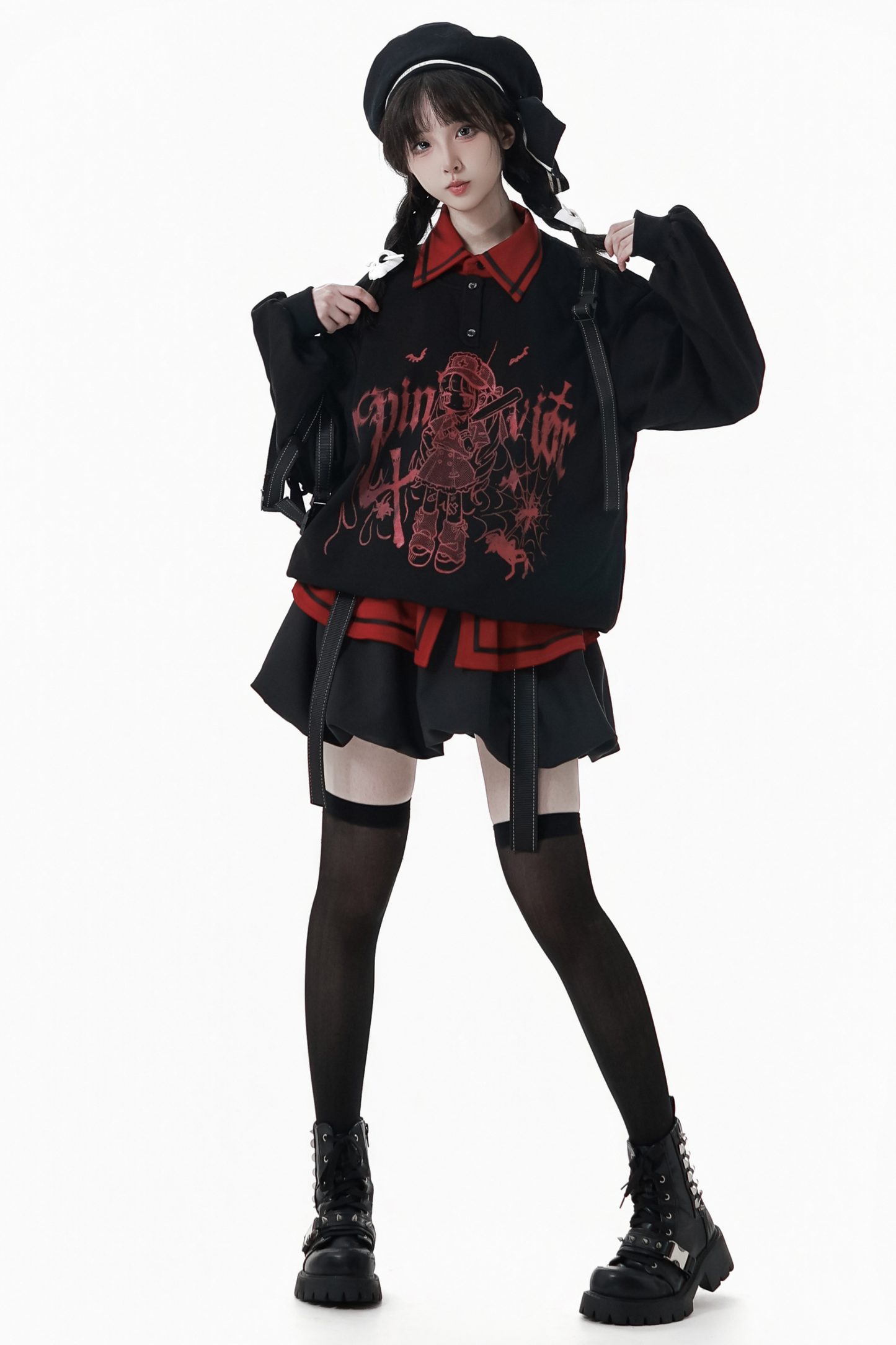 Dark Graffiti Sweatshirt + Skirt