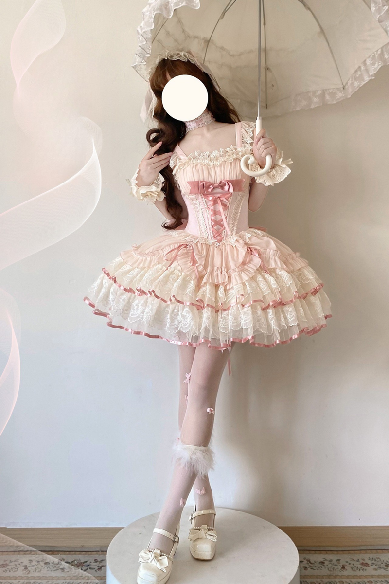 Sweet Girly Lolita Ballet Jumper Dress