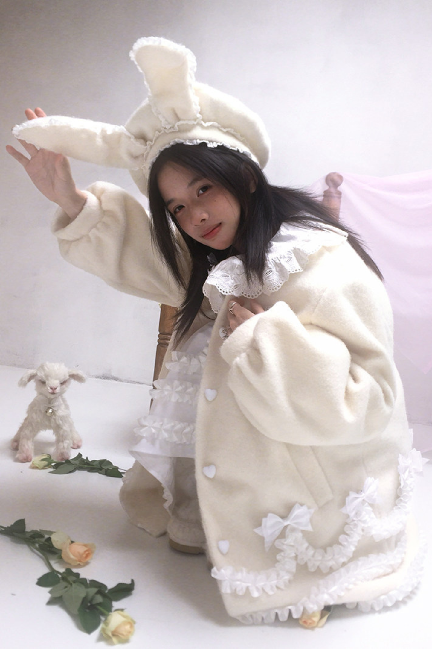 Lace Rabbit Ears Beret