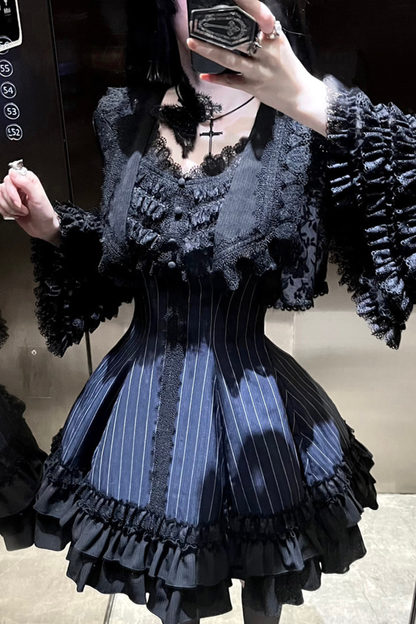 Dark Tailored Slim Gothic Lolita Dress + Outerwear