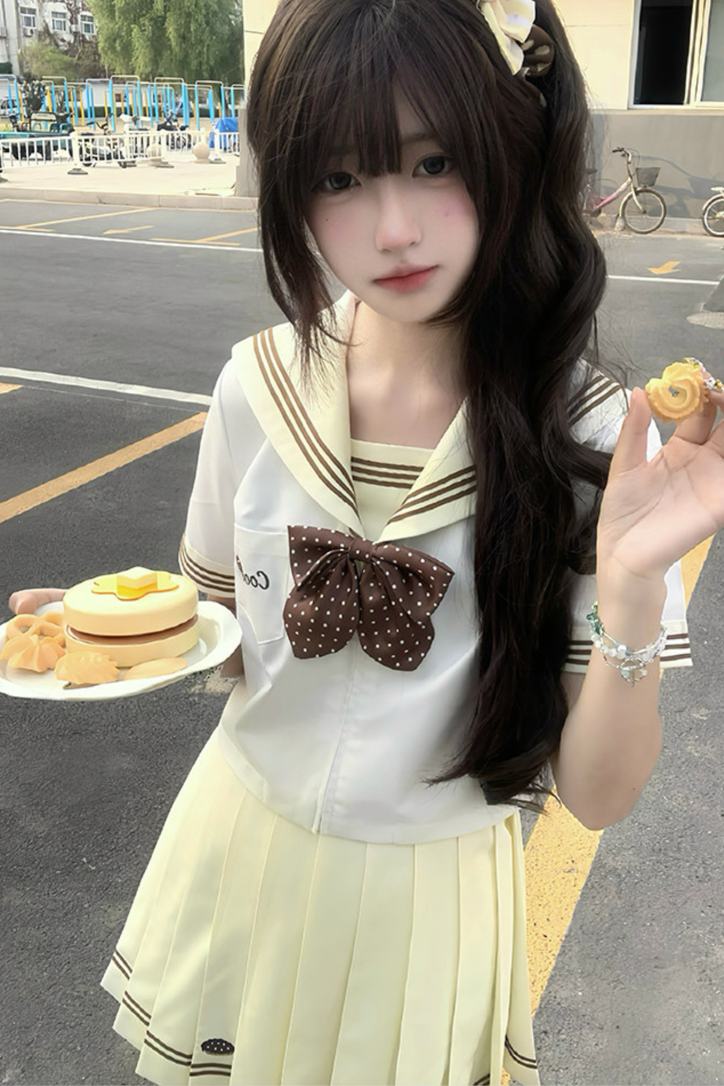 Cookie Wave Sailor Top + Skirt + Ribbon