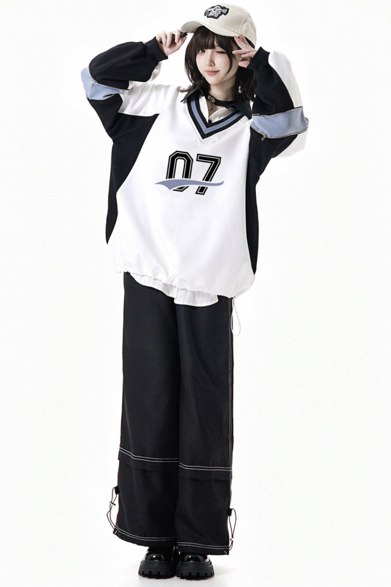 Mode Sweatshirt + Waist Skirt + Pants + Shirt