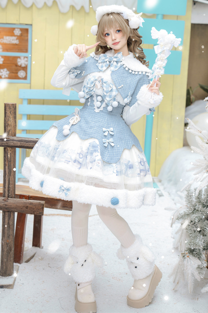 Snow Island Lolita Dress + Top + Shawl