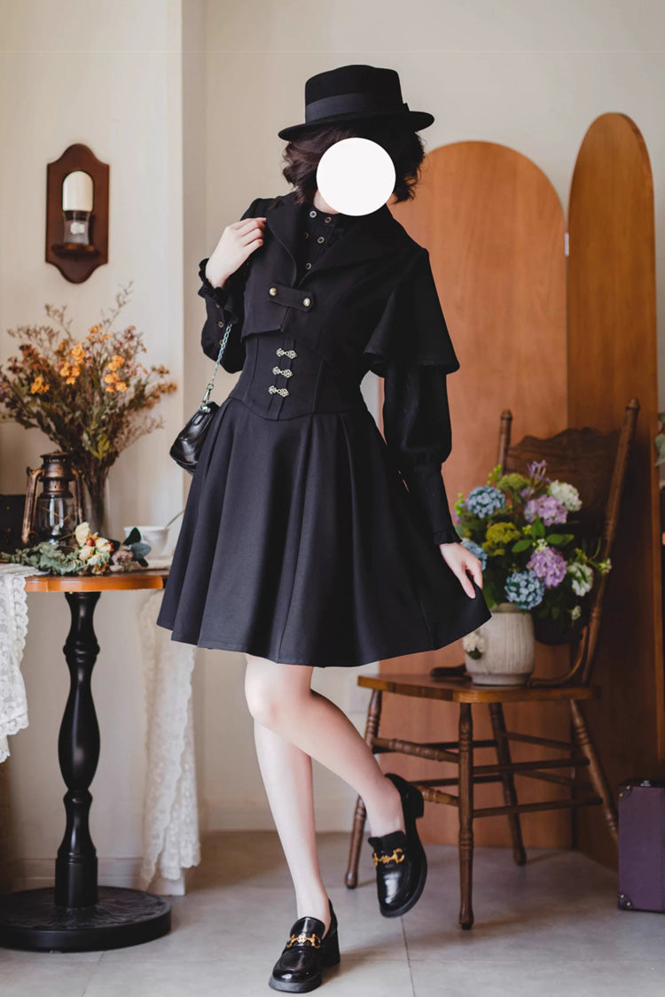 Classic Halterneck Sleeveless Ruffled Fishbone Lolita Dress 3 Colors