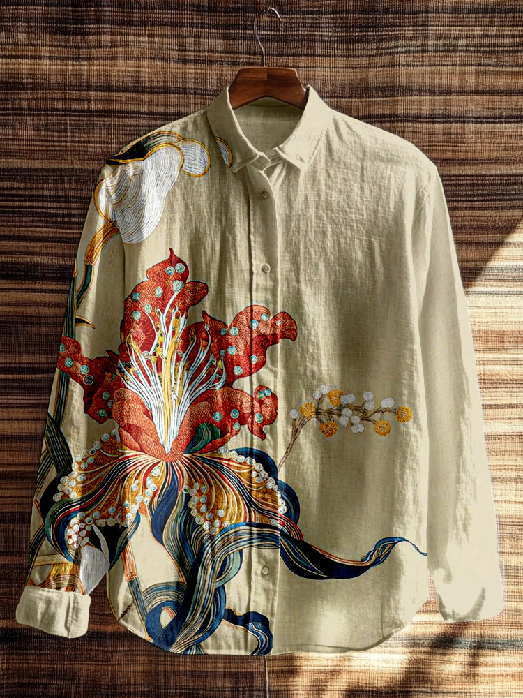 Vintage Floral Embroidered Linen Blend Cozy Blouse elevenforest