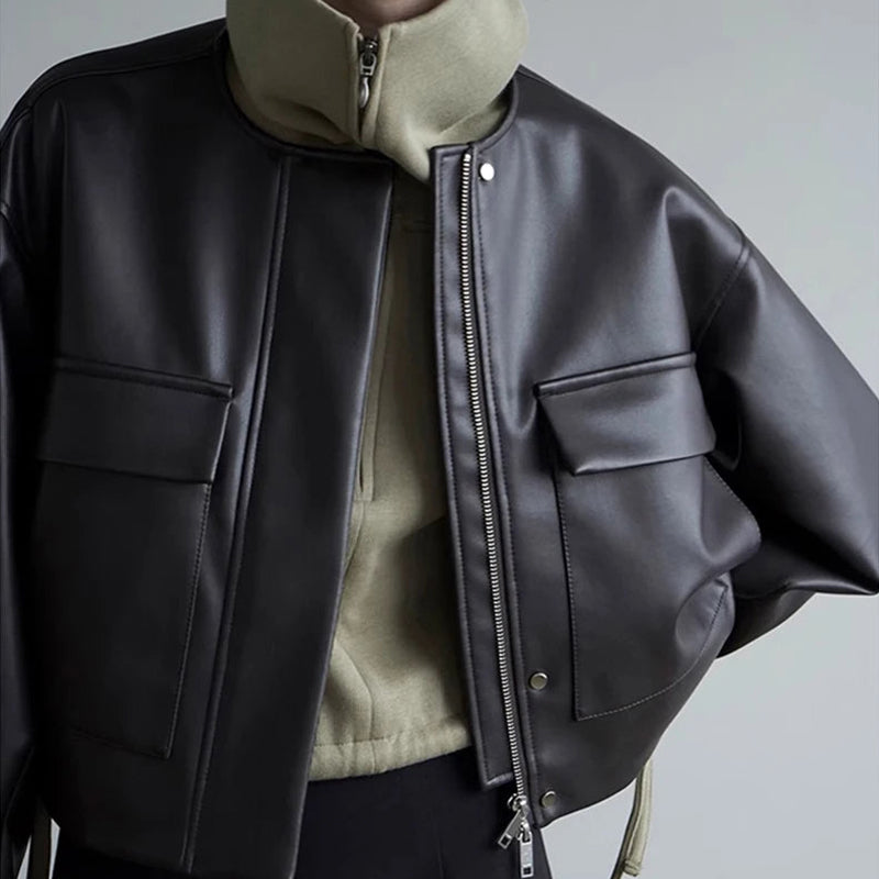 Cropped Leather Jacket