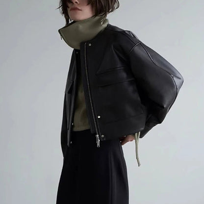 Cropped Leather Jacket