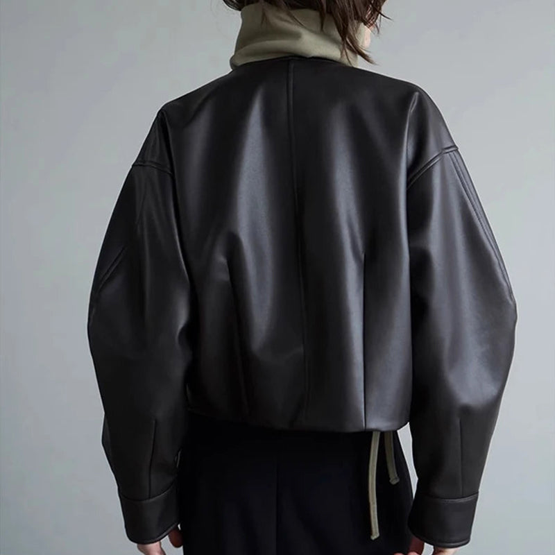 Cropped Leather Jacket