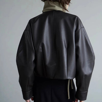 Cropped Leather Jacket