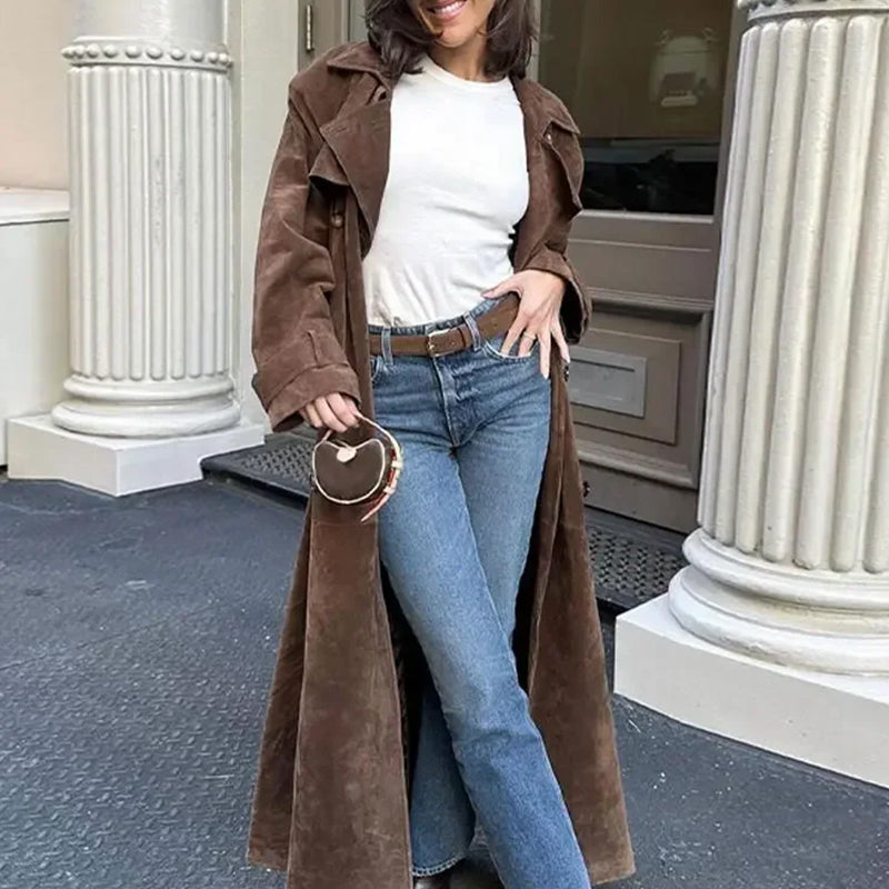 Suede Leather Coat