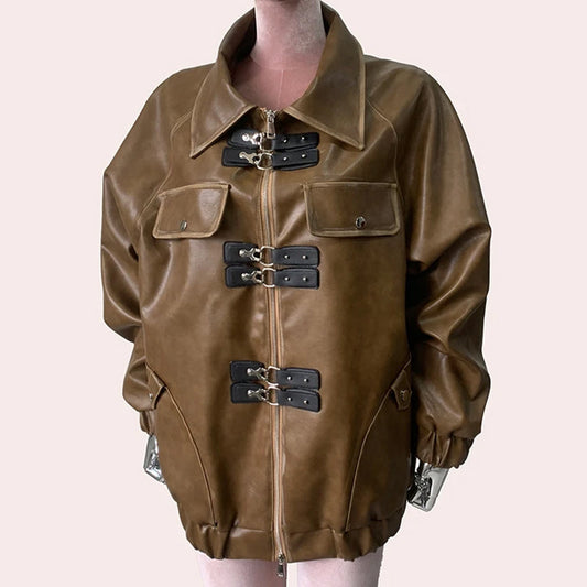 Oversized Leather Jacket