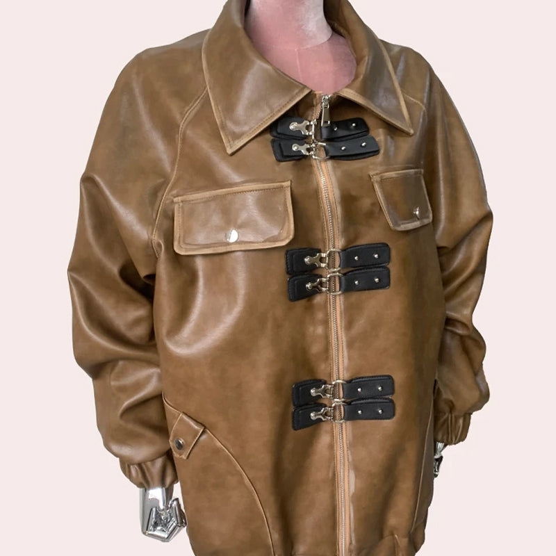 Oversized Leather Jacket