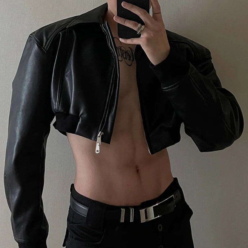 Leather Cropped Jacket