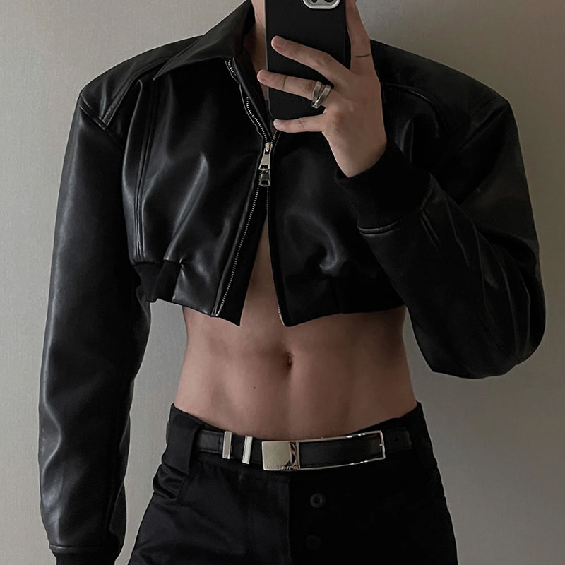 Leather Cropped Jacket