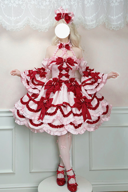 [pre-order Deadline: April 3] Sweet Ruffled Lolita Princess Ribbon Dress