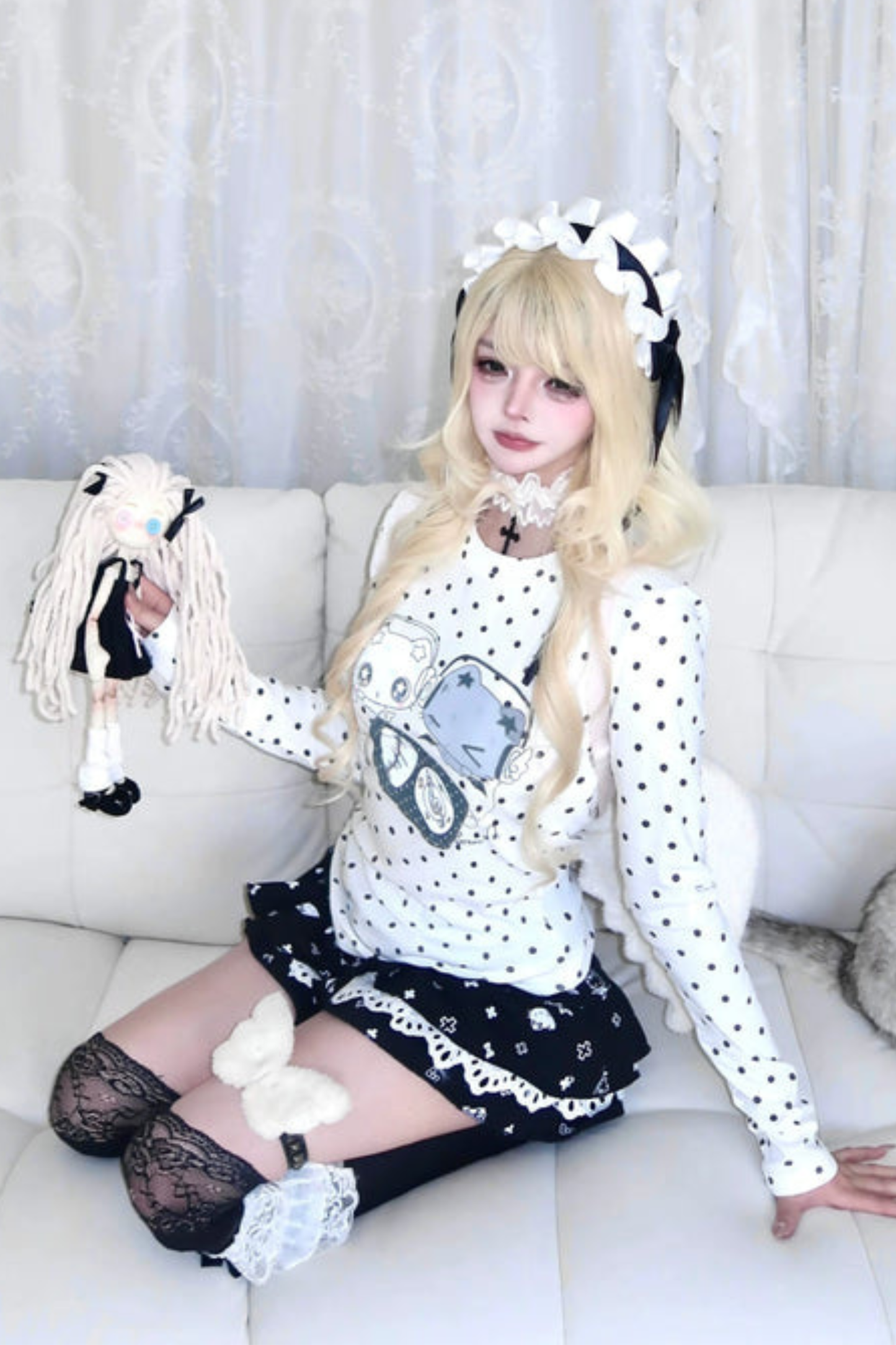 Gothic Dot Slim Fit Top