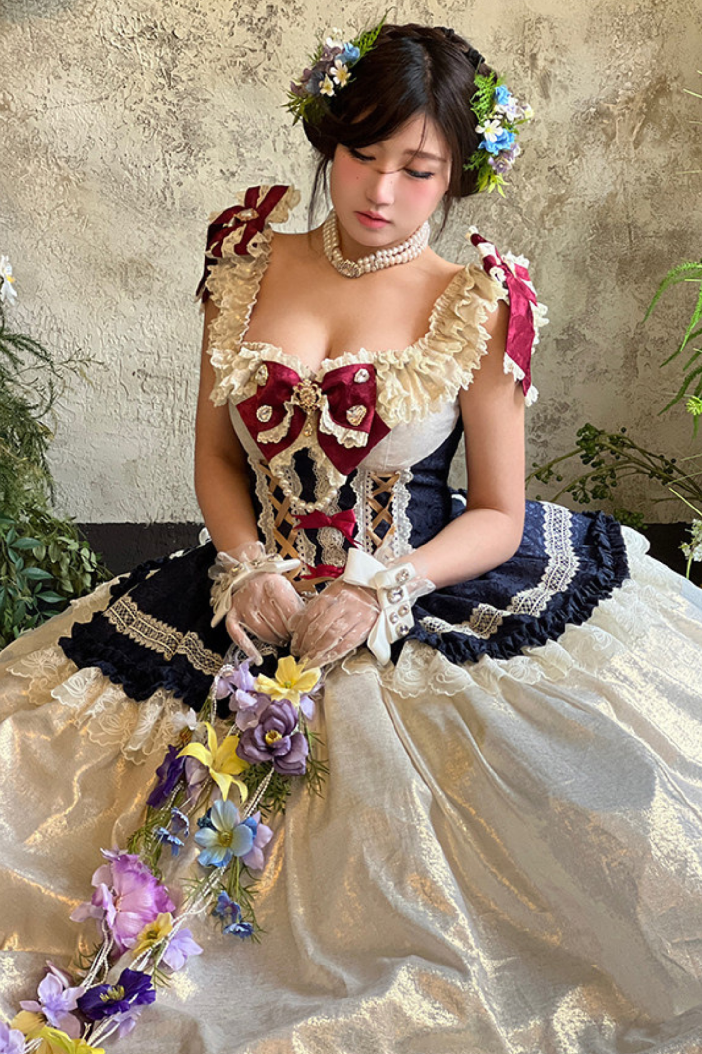 Snow White Lolita Dress + Big Ribbon
