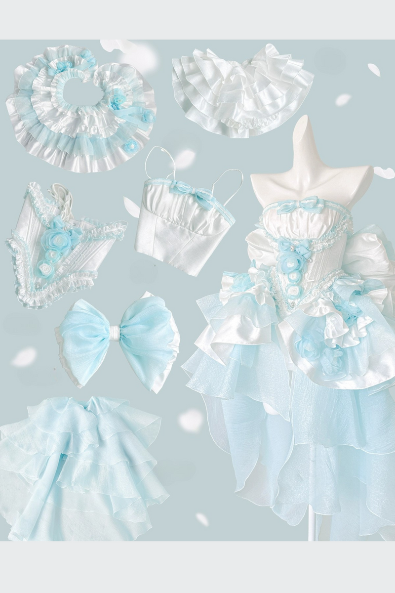 [pre-order] Paraiba Tourmaline Rose Long Tail Beauty Dress Set