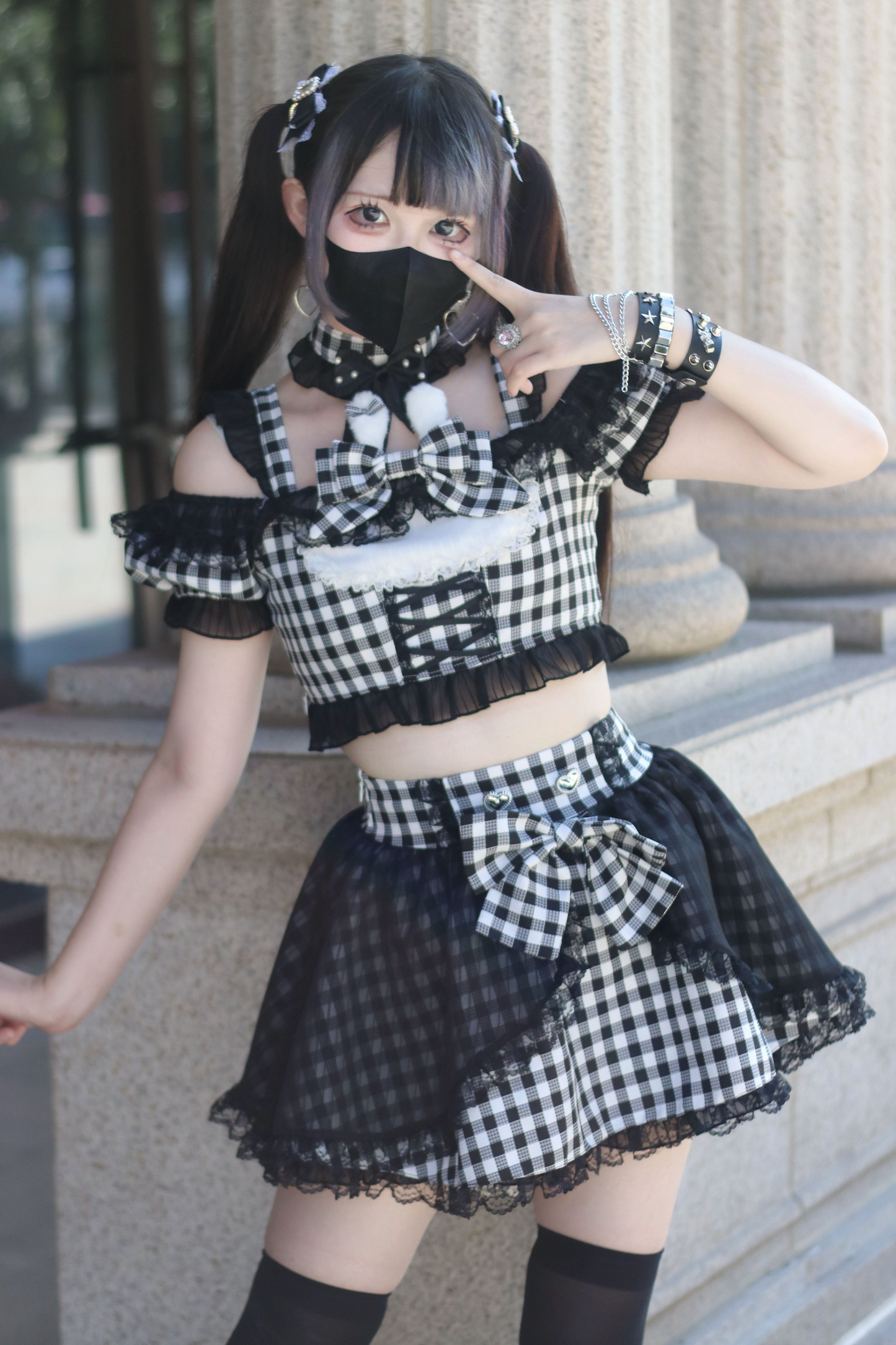 Underground Idol Plaid Matching Set