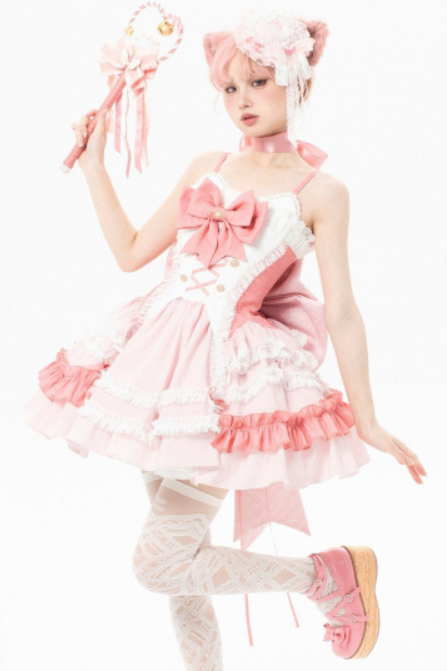 [pre-order] Berry Heart Ruffled Ribbon Lolita Set