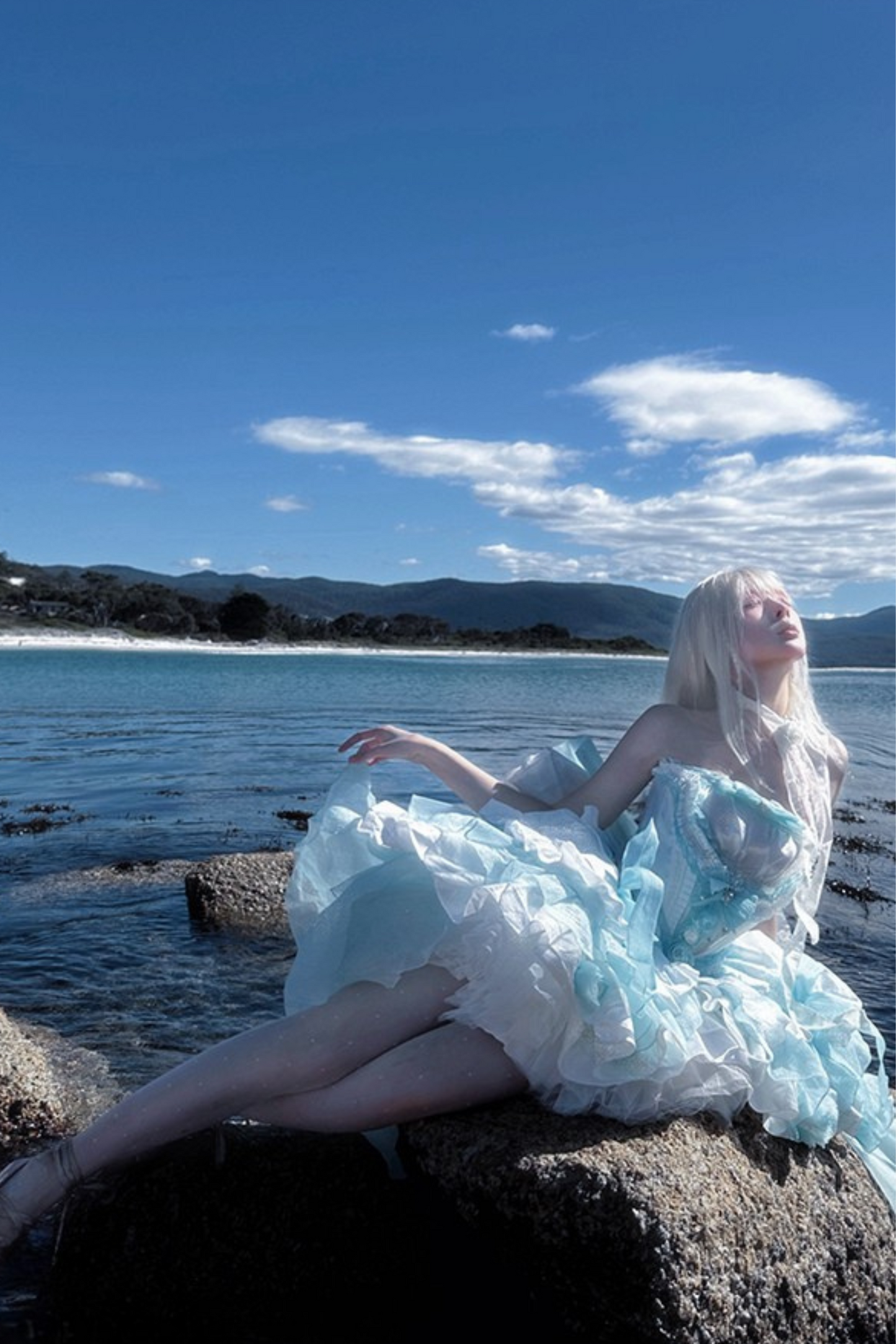 [pre-order] Paraiba Tourmaline Rose Long Tail Beauty Dress Set