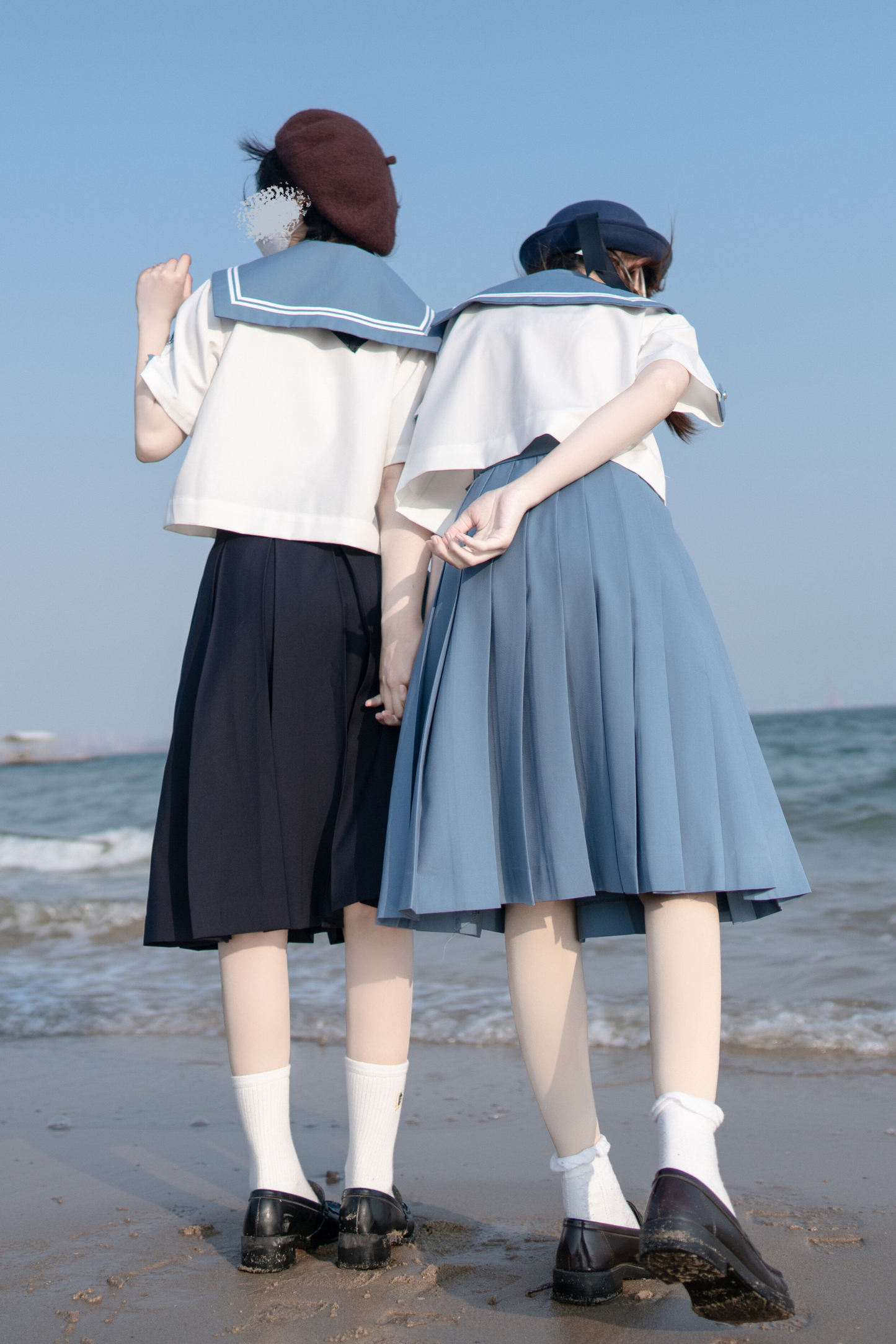 Retro College Sailor Shirt + Ribbon + Skirt